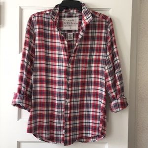 Women’s plaid linen blouse
